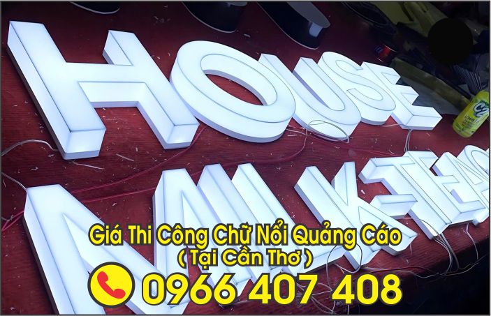 giá chữ nổi mica inox cần thơ - thi công chữ đèn led tại cần thơ