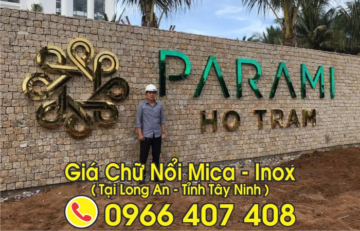 giá chữ nổi mica inox long an