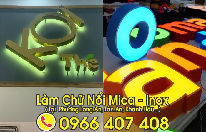 làm chữ nổi mica inox tại long an