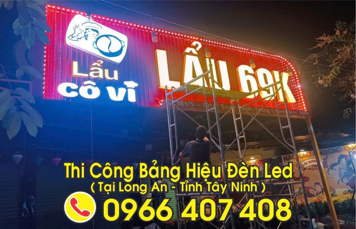 thi công bảng đèn led tại long an - giá bảng hiệu đèn led long an - làm bảng hiệu đèn led tại long an giá rẻ