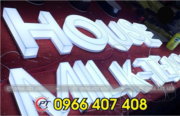 thi công bảng hiệu quảng cáo tại trấn biên - thi công chữ hộp đèn nhựa mica