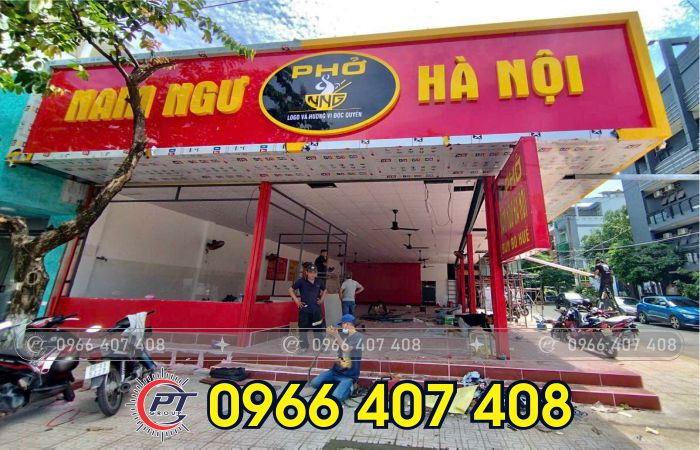 thi công bảng hiệu tại trấn biên