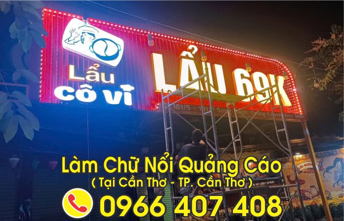 thi công chữ đèn led tại cần thơ - giá chữ nổi mica inox cần thơ - làm chữ nổi quảng cáo tại cần thơ giá rẻ