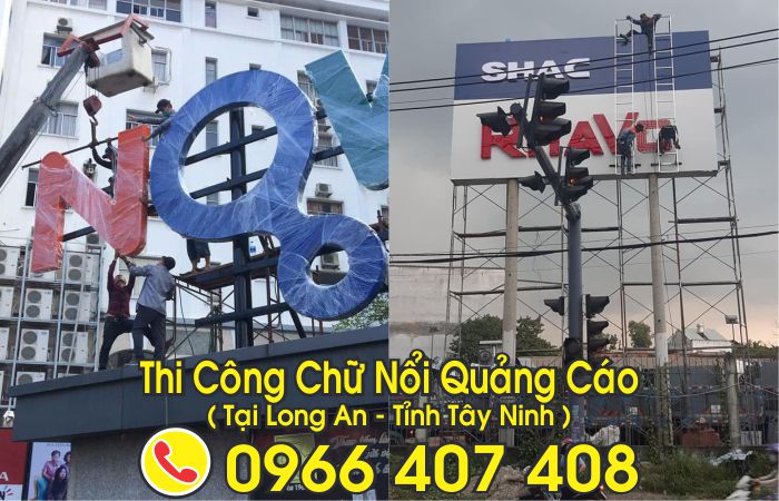 thi công chữ nổi quảng cáo tại long an