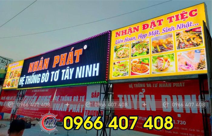 thi công hộp đèn bảng hiệu tại long an