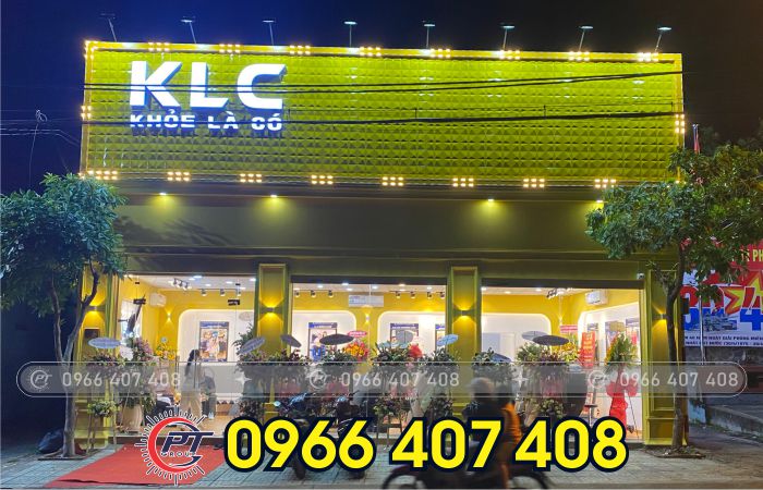 bảng hiệu đèn led tại nha trang - bảng hiệu tấm kim loại 3D