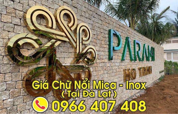 giá chữ nổi mica inox đà lạt - tỉnh lâm đồng
