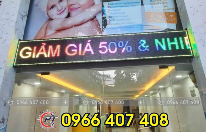 giá thi công bảng led chạy chữ spa - cửa hàng - Liên Hệ: 0966.407.408 giá thi công bảng led chạy chữ spa - cửa hàng