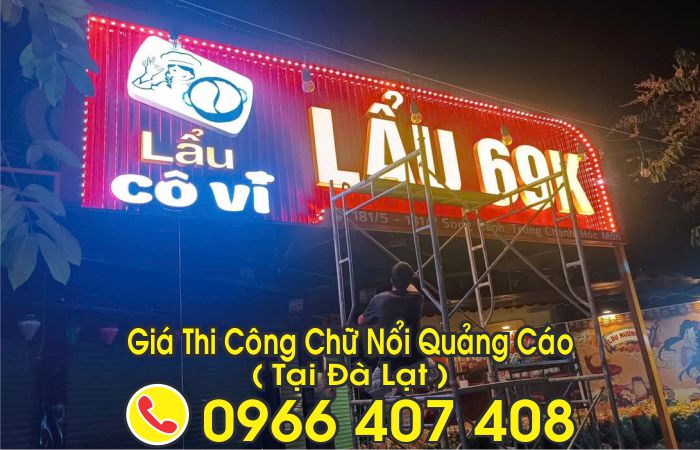 làm chữ nổi quảng cáo tại đà lạt giá rẻ - giá chữ nổi mica inox đà lạt