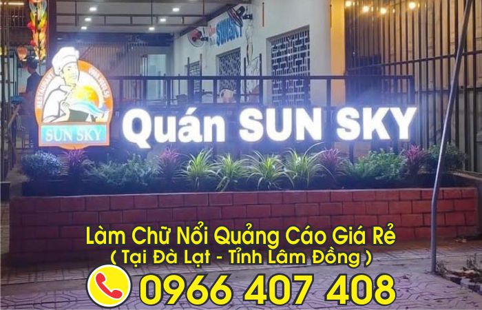 làm chữ nổi tại đà lạt - giá chữ nổi mica inox đà lạt - làm chữ nổi quảng cáo tại đà lạt giá rẻ