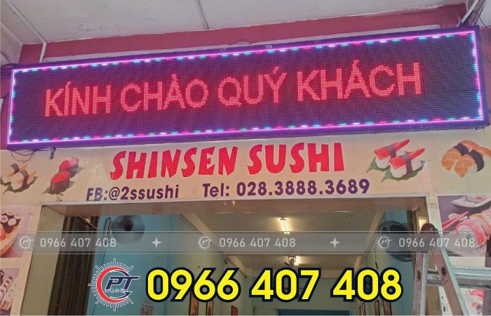 thi công bảng chạy chữ giá rẻ - quán ăn - Liên hệ: 0966.407.408 thi công bảng chạy chữ giá rẻ - quán ăn