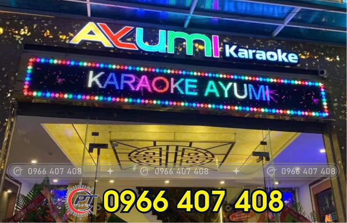 thi công bảng hiệu led chạy chữ - quán karaoke - Liên Hệ: 0966.407.408 thi công bảng hiệu led chạy chữ - quán karaoke