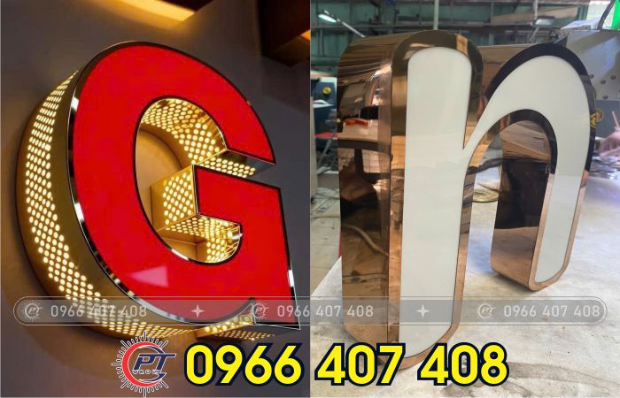 gia công thi công chữ inox mica - Liên Hệ: 0966.407.408 gia công thi công chữ inox mica