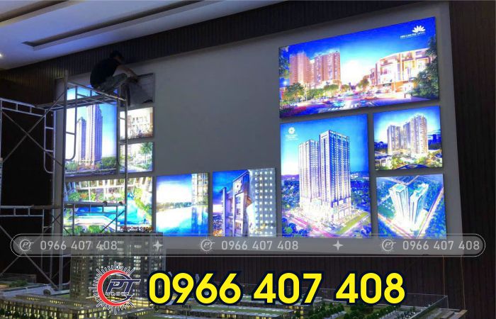 thi công hộp đèn - trong showroom - Liên hệ: 0966.407.408 thi công hộp đèn - trong showroom